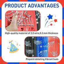 Spider Web Birthday Decorations 3 Pack - Spider Party Supplies 3.3x6.6ft With Pre-Strung Banner - Tinsel Foil Fringe Curtain Backdrop, Spidey Birthday Decorations With Red Blue Black Streamers For Boy - Mạng nhện - Xem 5