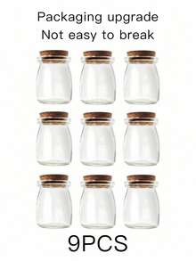 1/2/3/6/9/24 Pcs 100ml Small Pudding Bottle, High Temperature Resistant, Lucky Star Jar, Mini Glass Wishing Bottle, Bath Salt Jar, Facial Mask Jar, Dispenser Jar, Candle Dispenser Bottle, Jewelry Storage Bottle, Golden Bean Collection Bottle, Yogurt Bottle, Cork Jar With Lid, Mousse Cup - Multicolor - View 17