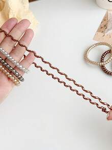 12 件螺旋发圈，细而粗尺寸，简约设计，高弹性，无损伤，适合马尾辫和发髻发型，马尾辫夹，发圈，发绳 - 彩色 - 查看 5