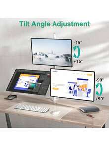 Triple Monitor Stand, Fully Adjustable Three Monitor Desk Mount Fits 3 Screens Up To 27 Inch, 22 Lbs.Weight Capacity Per Arm (M003-W), White - 白色 - 查看 6