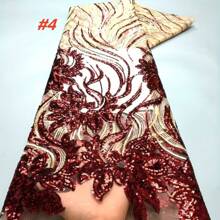 African Tulle Lace Fabric 2025 High Quality Lace Material Sequins French Nigerian Lace Fabrics For Sewing Wedding Dress