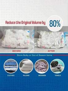 Set Of 10 Reusable Vacuum Bags With A Manual Pump, Perfect For Travel And Home Storage. Space-Saving Storage Bags For Clothes, Quilts, And Blankets - Made Of Durable Plastic, With Zipper Closure, No Electricity Required, And Transparent Design, They Easily Store Clothes And Quilts, Saving Space, Sealed And Compressed, Dust-Proof And Moisture-Proof, - Transparent Compression Bag - View 5