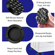 Almofadas antivibração para máquina de lavar - Impede que a lavadora e a secadora se movam ou andem - Evita ruído e transferência de vibração - Tapete de borracha estabilizador antivibração para os pés - Pacote com 4