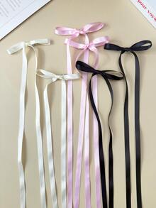 1件天鹅绒发饰，长尾蝴蝶结发夹，可爱发夹，马尾夹，鳄鱼夹，爪夹，发夹，发卡，发饰，发卡，发饰，学习用品