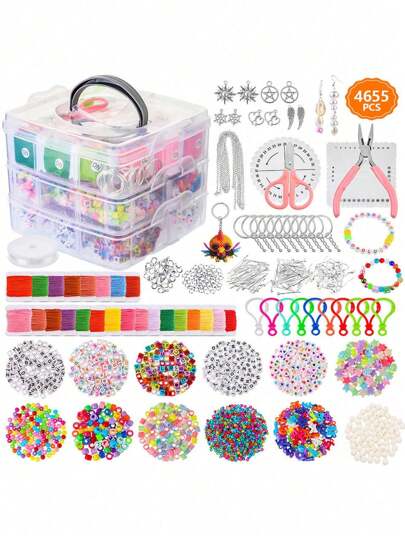Matériau de perles à enfiler pour bracelet DIY en lettre en argile douce, set multi-tailles pour fabrication de collier, bracelet et bijoux, cadeau pour la famille, les amis et les camarades de classe, cadeau de vacances
