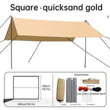 9sqm Outdoor Large Tent, Oversized Sun Shelter, Camping Canopy, Multi-Person, Weather-Resistant, Not Suitable For Windy Conditions - Multicolor - View 13