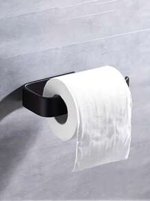 Wall Mounted Plastic Tissue Holder, No-Drill Bathroom Tissue Roll Holder, Practical Storage Organizer - 1pc