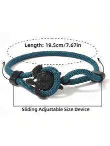 1pc Men's Adjustable Sea Turtle Bracelet, Beach Surfer Lucky Cord Wristband, Casual Ocean Themed Accessory, Suitable For Daily Wear And Gift Giving - Turtle-shaped Bracelet - View 6