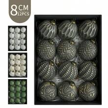 12 Stücke 8cm Mehrfarbiges Set Antike Weihnachtskugeln Weihnachtsbaumschmuck Weihnachtskugel Set, geeignet für Feiertags-Dekoration, hochwertige Ornamente Heim-Dekoration Weihnachtsdekorationen Raumdekoration Weihnachtsdekorationen Zuhause Weihnachtsgeschenke Weihnachtsdekoration - Verschiedenfarbig - Übersicht 5