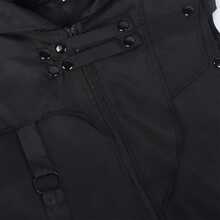 Medieval Cosplay Renaissance Punk Jacket Costume, Vintage Goth Style Long Coat, Stage Performance Wear For Halloween - Black - View 5