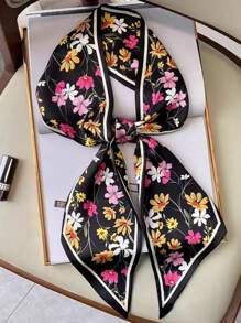 1pc Women's Decorative Long Neck Scarf, Spring/Summer/Autumn, Horse Knight Pattern And Multiple Uses, Lightweight & Artistic Hairband Bandana,Hair Band,Head Band Ideal For Dressing Up Your Look