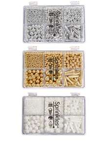 4盎司混合银色、金色和白色糖珠 - 附赠四爪糖珠笔，礼盒包装，适用于烘焙蛋糕装饰、冰淇淋点缀、饼干装饰、婚礼派对和圣诞节，仅供装饰，不可食用 - 彩色 - 查看 7