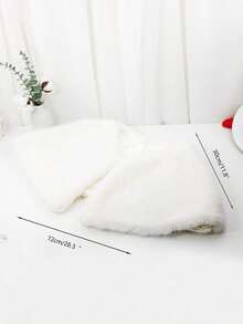 1 Piece Of Women's Milk White Faux Fur Fox Fur Shawl Cape Party Wedding Dress, Paired With A Short Cloak Jacket For Autumn And Winter Warmth Holiday Gift Warm Plush Shawl - Multicolor - View 10