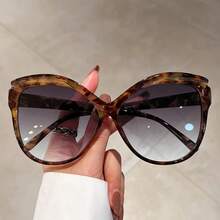 Large Cat Eye Fashion Men's And Women's Glasses - Fashion Decorative Glasses, Round Lenses, Lightweight Design Suitable For Casual And Formal Clothing, Formal Accessories | Extra Large Glasses | Durable Frame - 黑灰色 - 查看 5