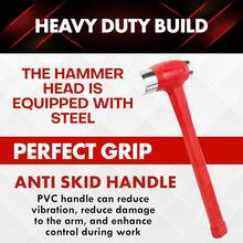 YIYITOOLS - Martillo muerto de 24 onzas (24 onzas), bola de doble cabeza, golpe plano, antideslizante, 1.5 libras, naranja (YY--001) - Martillo de bola de 24 oz - Ver 6