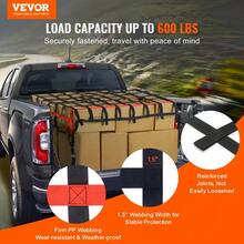 Heavy Duty Adjustable Cargo Net 96" X 72" With Buckles & S-Hooks For Secure Transport And Storage - Red - View 7