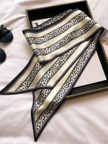 1pc Women's Decorative Long Neck Scarf, Spring/Summer/Autumn, Horse Knight Pattern And Multiple Uses, Lightweight & Artistic Hairband Bandana,Hair Band,Head Band Ideal For Dressing Up Your Look