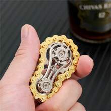 1Pc Metal Gear Chain Fidget Toy, Relieve Stress By Rotating Bicycle Chain With Hands, Multiple Ways To Play,Teen Gift, Desk Toy