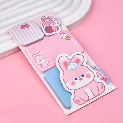 5 قطع من ملصقات مذكرات الأرنب الكرتونية الجميلة