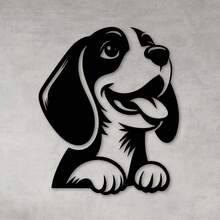 Quadro Decorativo Vazado Decoração Cachorro Beagle Pet MDF 2 - Preto - Visão 1