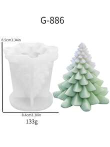 圣诞树系列雪松硅胶蜡烛模具DIY圣诞节节日香氛石膏模具 - 白色 - 查看 11