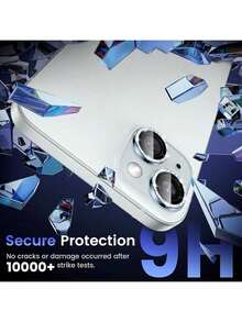 BOLLYMORE 3片装相机镜头保护膜,兼容 16/16E及11-15系列 - 9H钢化玻璃+时尚防刮保护壳,包含全套清洁工具,是送给父母/朋友的完美礼物(安装简便,兼容手机壳)。适合日常保护、办公和居家使用。闪亮水晶手机摄像头保护套,防水、防震、防摔、防指纹,全覆盖。 - 藍色 - 查看 3