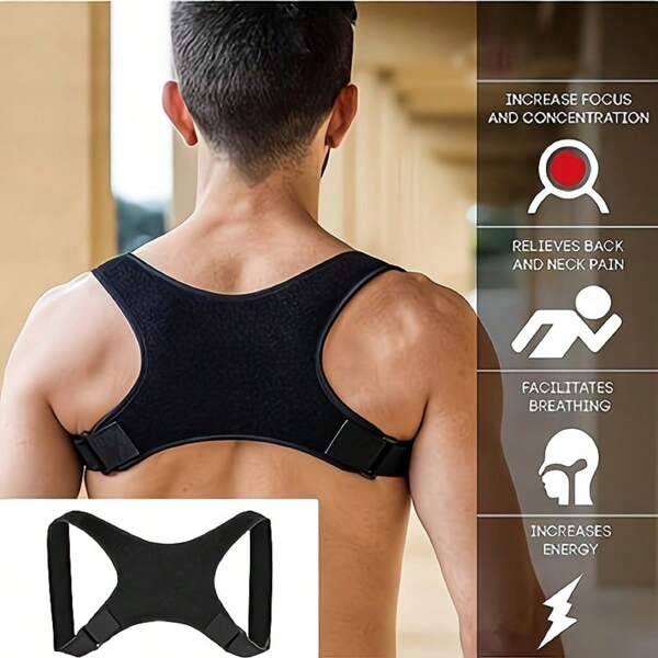 1pc Invisible Fall Winter Corrective Back Brace, Posture Corrector, Fixing Strap, For Men, Adults And Children, Sports And Outdoor Accessories, Assistive Training Tool To Correct And Prevent Hunchback Christmas Thanksgiving New Years Holiday Gifts Exercise Waist Belt Suitable For Workout Home Sports And Walk