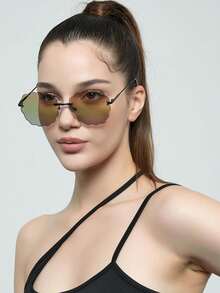 Novos óculos de moda sem armação com formato de nuvem, versáteis e fashionistas com formato irregular