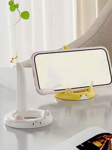 1pc Cute Cat Phone Stand, Creative Desk Decor Accessory Holder For Streaming, Dorm Room Bedside