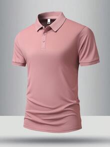 Kemeja Polo Pria Slim Fit Warna Pink, Ringan dan Bernapas, Cocok untuk Kasual, Kantor dan Aktivitas Luar Ruangan - Burgundy - View 2