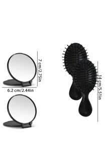 6/12 piezas Espejo de maquillaje pequeño y redondo, plegable y portátil, para uso diario y de viaje, regalo para el Día de la Madre (Negro)