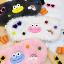 Funny Eye Mask Set With Earplugs & Plush Sausage Mouth Design, Comfortable & Reusable Eye Mask For Travel, Yoga, Meditation, Napping, Light Blocking