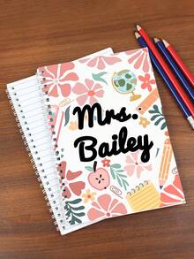 Un cuaderno personalizado de vuelta a la escuela, un cuaderno con nombres personalizados, un diario escolar para niños, útiles escolares, un regalo para estudiantes en la temporada de vuelta a la escuela, tamaño 14.3x20.7cm, para útiles escolares, de vuelta a la escuela