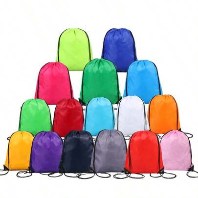 1pc/5pcs/10pcs/15pcs Halloween Christmas Drawstring Bag, Marathon Drawstring Backpack, Event Bag, Drawstring Pouch, Storage Bag, Sports Basketball Bag, Water Bottle Sleeve Set