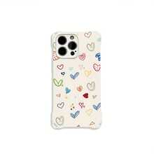 Funda para teléfono (1 unidad): Funda colorida con diseño de corazón, compatible con phone 16 Pro/15 Plus/14/13/12. Resistente a caídas y antideslizante, ligera, con cordón ajustable en las cuatro esquinas. Fabricada en TPU de alta calidad con protección integral para lentes. - Blanco - Ver 3