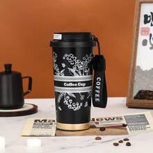 1个，500ml/16.91oz，防漏旋钮锁，真空隔热，316不锈钢，旅行咖啡杯，简约商务风格，流线型杯型，防滑底座，宽口径设计易清洗易放冰块，单手开盖直饮