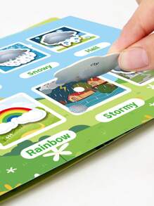 1 pieza Libro de pegatinas tranquilo para el aprendizaje para niños mayores de 3 años, libros cognitivos de animales, alfabeto y mesa de aprendizaje temprano para niños, libros de actividades educativas para niños pequeños, juguetes educativos para niños (Círculos de color aleatorio)