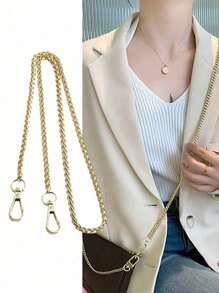 Handbag Straps For Crossbody Bag Chain,Golden Chain Shoulder Strap Mahjong Bag Long Chain Accessories, Underarm Bag Chain Replacement Shoulder Strap, DIY Modification Accessories Extension Chain Single Shoulder Bag Crossbody Bag Universal, DIY Handmade Detachable Straps Handle Shoulder Metal Replacement Chains Bag Parts Accessories