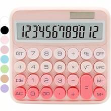 Pink Calculator, Standard Calculator 12 Digit With Large LCD Display And Big Buttons,Pink Office Accessories Women Desk, Cute Office,School, Home, Business(Colorful Pink)