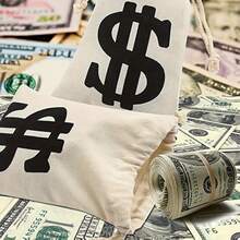 4pcs Canvas Money Bags With Dollar Sign - Perfect For Halloween, Cosplay & Party Favors, Costume, Prop/1PC