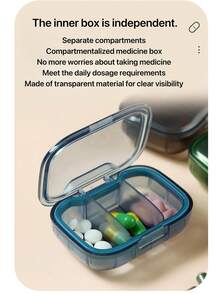 Cutie portabilă mini pentru medicamente. Dimensiuni mici, cu trei compartimente pentru medicamentele de dimineață, prânz și seară. În stoc, o cutie pentru depozitarea și distribuirea pastilelor, pe care o puteți transporta cu dumneavoastră.