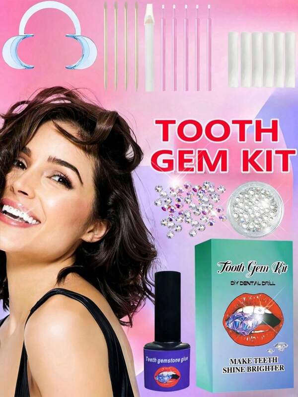 160 piezas Juego de gemas dentales DIY con herramientas, joyas dentales unisex de moda con pegatinas de rhinestone, decoración dental de cristal brillante, fácil de aplicar y quitar, adecuado para Halloween, gótico, estilos Y2K