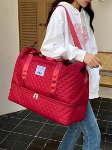 Sac de rangement de bagage élargi bordeaux, léger et pliable, agrandi, sac de voyage/nuit de bagage cabine, sac de week-end, sac d'hôpital