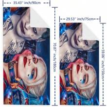 WB 1/15PCS Harley Joker Villain Quinns Bath Towel Beach Towel Female Silk Printed Long Skirt Wrapped Bikini Covered Sunscreen Blanket