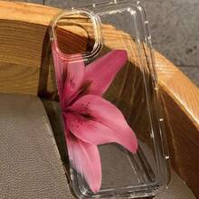 1个时尚亮丽红色花卉图案透明软手机壳，兼容 17/17 Pro/17 Pro Max/AIR/7/8/7 Plus/8 Plus/X/XS/XR/XS Max/11/11 Pro/11 Pro Max/12/12 Mini/12 Pro/12 Pro Max/13/13 Mini/13 Pro/13 Pro Max/14/14 Pro/14 Pro Max/14 Plus/15/15 Pro/15 Plus/15 Pro Max/16/16 Pro/16 Plus/16 Pro Max - 彩色 - 查看 1