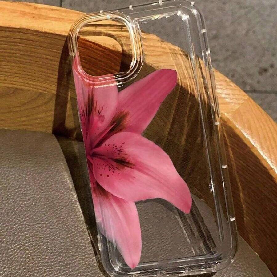 1个时尚亮丽红色花卉图案透明软手机壳，兼容 17/17 Pro/17 Pro Max/AIR/7/8/7 Plus/8 Plus/X/XS/XR/XS Max/11/11 Pro/11 Pro Max/12/12 Mini/12 Pro/12 Pro Max/13/13 Mini/13 Pro/13 Pro Max/14/14 Pro/14 Pro Max/14 Plus/15/15 Pro/15 Plus/15 Pro Max/16/16 Pro/16 Plus/16 Pro Max - 彩色 - 查看 1