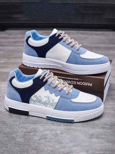 New Men's Fashion Sneakers, Korean Style Skateboard Shoes, Breathable Casual Shoes, Flat Slip-On Versatile Shoes, Suitable As Christmas, New Year, Valentine's Day Gifts (Random Shoe Sole Logo) 2000s Style Valentine's Day Ideas