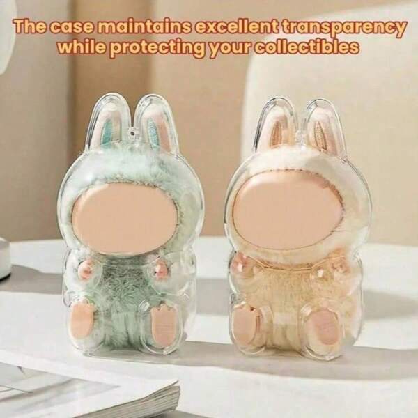 Polycarbonate Protective Case Compatible With LABUBU Exciting Macaron Series - Crystal Clear Display Box For The Monsters Figures - Dustproof & Scratch-Resistant Showcase (Doll Not Included)