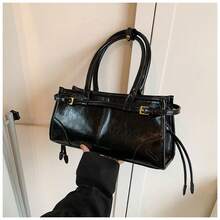 2025 New Ladies Bag, High-End Commuter Casual All-Purpose Tote Bag, Retro Oil Wax Leather Handheld Side Bag Multi-Purpose Commuter Large Capacity Genuine Leather Gyoza Bag Women's Crossbody Bag Shoulder Bag Yukata Bag Travel Bag Pouch Shoulder Bag Storage Key Case Travel Convenient Goods Tote Bag Ladies - 咖色 - 查看 5