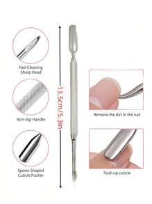 2/4-częściowy dwustronny odpychacz do skórek, ostry, w kształcie łyżki, dwustronny odpychacz do skórek, narzędzie do pielęgnacji manicure pedicure ze stali nierdzewnej, do usuwania skórek i modzeli, narzędzia do pielęgnacji stóp i paznokci, zestawy narzędzi do skórek, prezenty dla rodziny, przyjaciół, ukochanych, na powrót do szkoły, Halloween, Boże Narodzenie
